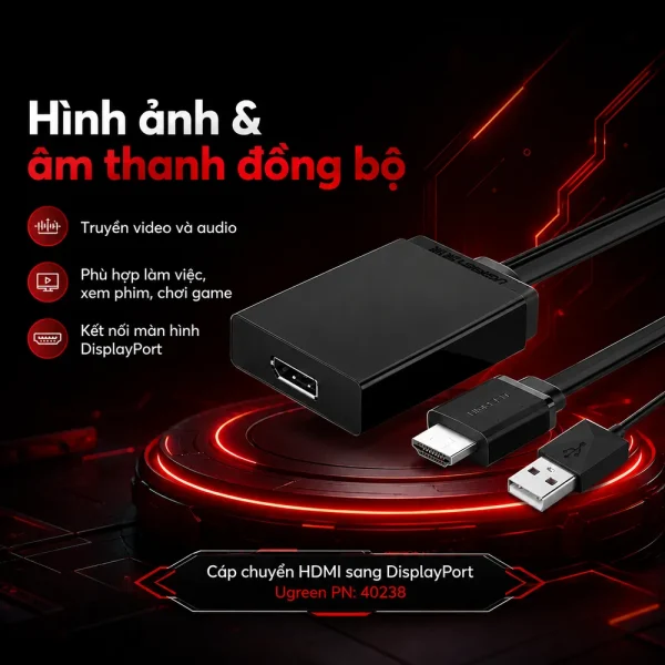 Cáp chuyển HDMI sang Displayport Chính Hãng Ugreen 40238
