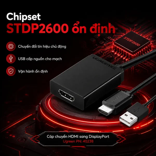 Cáp chuyển HDMI sang Displayport Chính Hãng Ugreen 40238