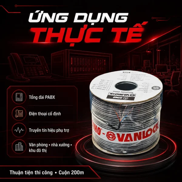 Cáp điện thoại 2 đôi – 2 pair (4 lõi) Sino