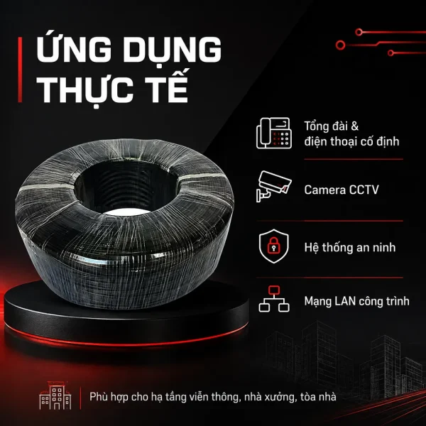 Cáp điện thoại 2x2x0.5 ngoài trời ( cuộn 500m )