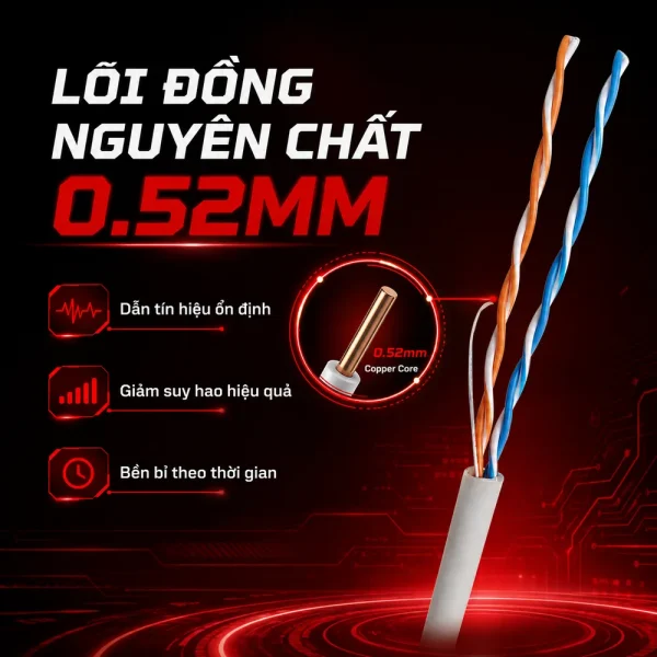 Cáp điện thoại Cat3 UTP Copper 500M HDPRO