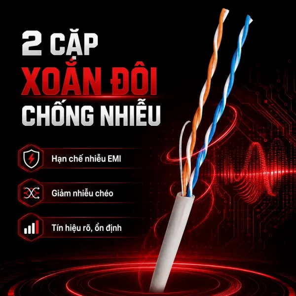 Cáp điện thoại Cat3 UTP Copper 500M HDPRO