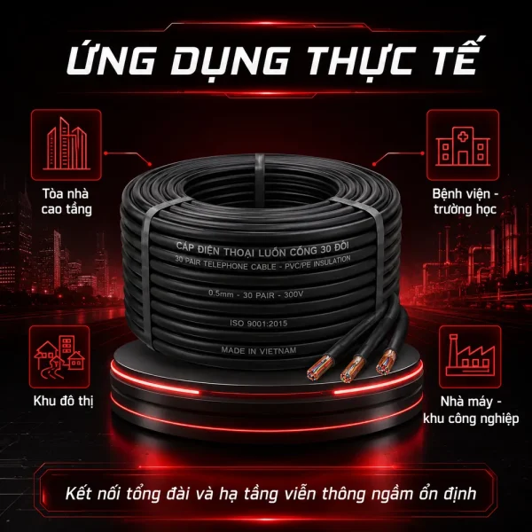 Cáp điện thoại luồn cống 30 đôi