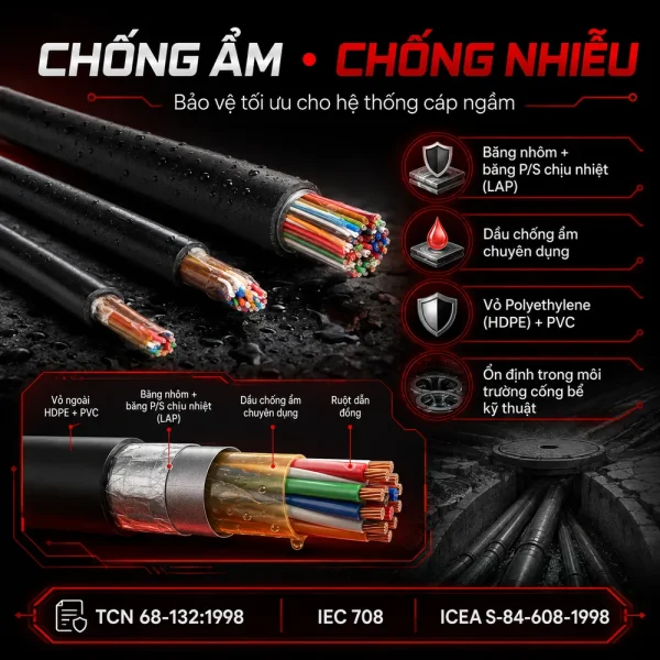 Cáp điện thoại luồn cống 30 đôi