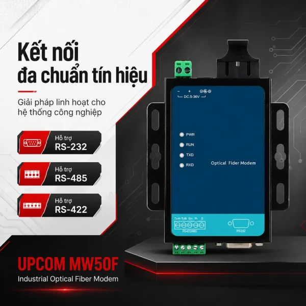Converter Quang 1 Cổng RS232/RS485/RS422 UPCOM MW50F
