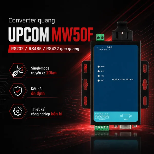 Converter Quang 1 Cổng RS232/RS485/RS422 UPCOM MW50F