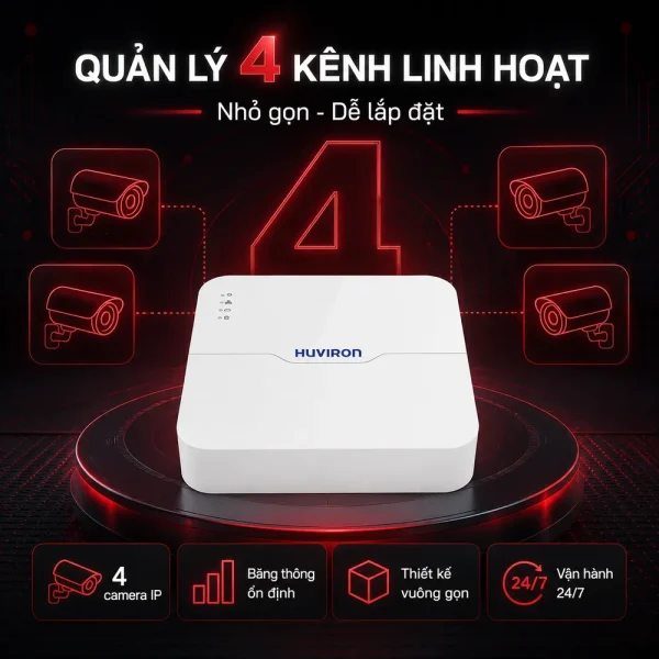 Đầu ghi hình Huviron HU-RN1004P 4 kênh