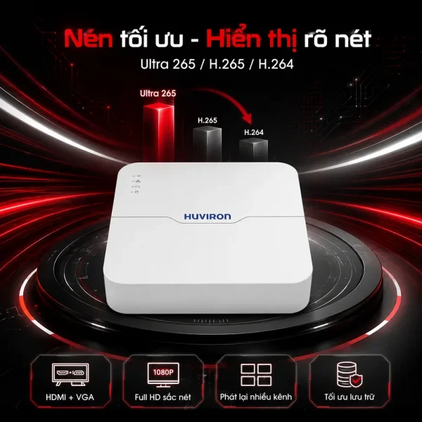 Đầu ghi hình Huviron HU-RN1004P 4 kênh