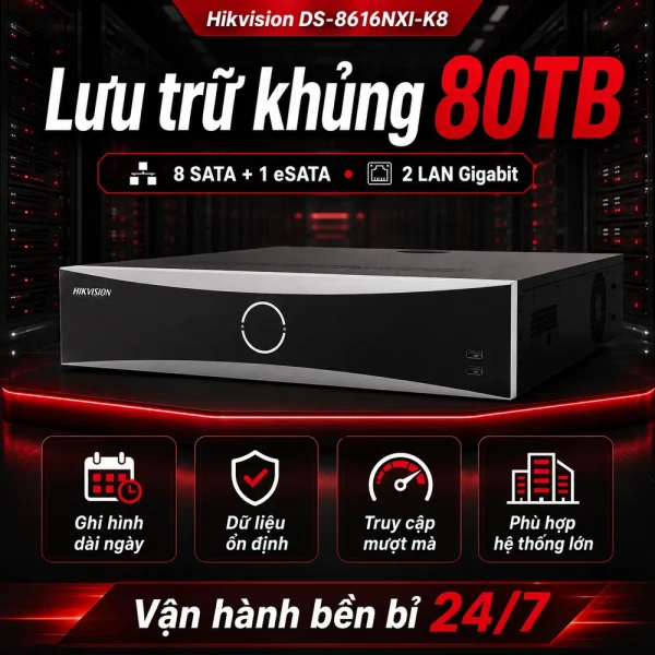 Đầu ghi hình IP 16 kênh Hikvision DS-8616NXI-K8