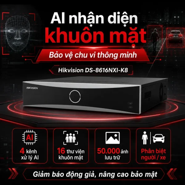 Đầu ghi hình IP 16 kênh Hikvision DS-8616NXI-K8