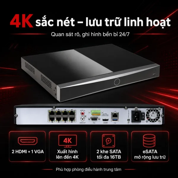 Đầu ghi hình IP Hikvision DS-7808NXI-I2/8P/S