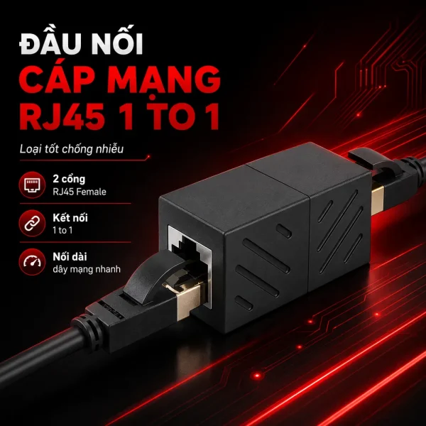 Đầu nối cáp Mạng RJ45 1 to 1 Loại Tốt Chống nhiễu