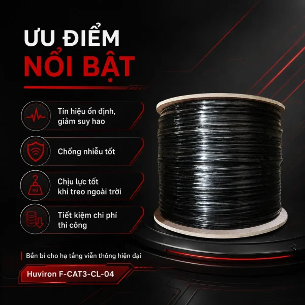 Dây Cáp Điện Thoại Huviron F-CAT3-CL-04