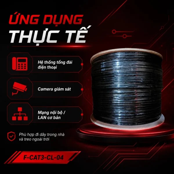 Dây Cáp Điện Thoại Huviron F-CAT3-CL-04