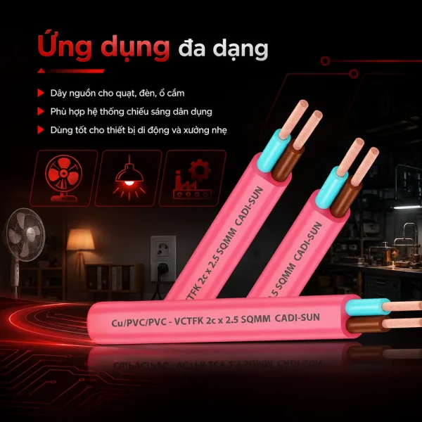Dây điện Cadisun đôi mềm VCTFK