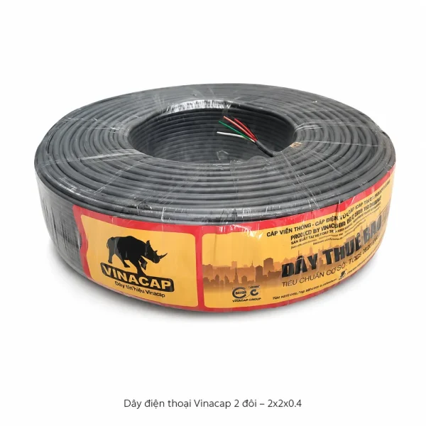 Dây điện thoại 2 đôi – 2 pair (4 lõi 2x2x0.4) Vinacap