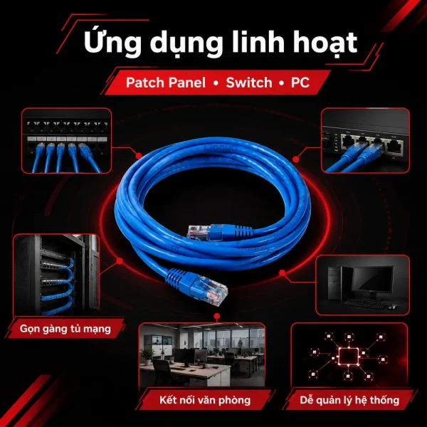 Dây nhảy COMMSCOPE/AMP Cat5e 3m – Patch cord COMMSCOPE/AMP