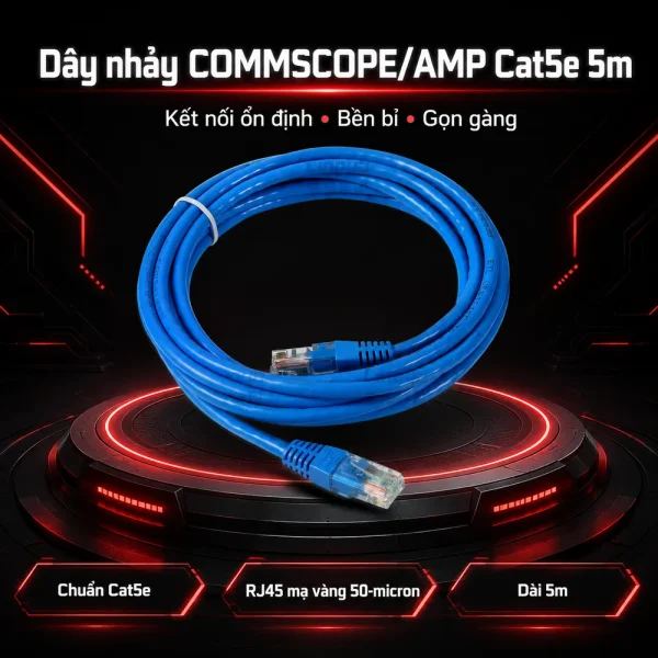 Dây nhảy COMMSCOPE/AMP Cat5e 5m – Patch cord COMMSCOPE/AMP