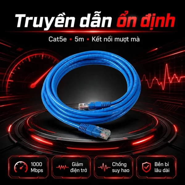 Dây nhảy COMMSCOPE/AMP Cat5e 5m – Patch cord COMMSCOPE/AMP
