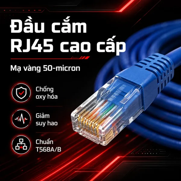 Dây nhảy COMMSCOPE/AMP Cat5e 5m – Patch cord COMMSCOPE/AMP