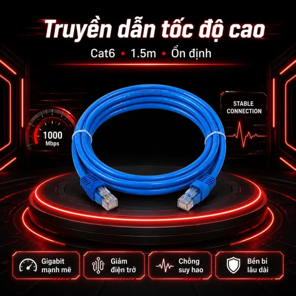 Dây nhảy COMMSCOPE/AMP Cat6 1.5m – NPC06UVDB-BL005F