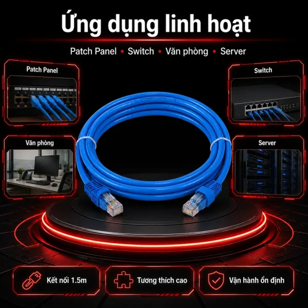 Dây nhảy COMMSCOPE/AMP Cat6 1.5m – NPC06UVDB-BL005F