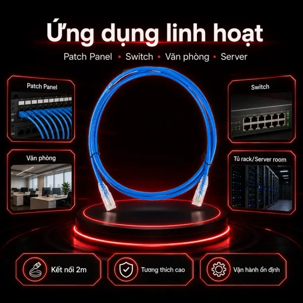 Dây nhảy COMMSCOPE/AMP Cat6 2m – NPC06UVDB-BL007F