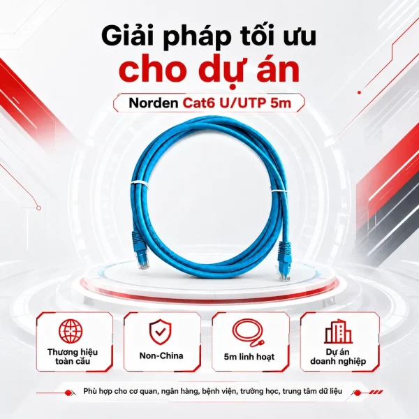 Dây nhảy mạng 5m Cat6 U/UTP Norden 127-M1105BL