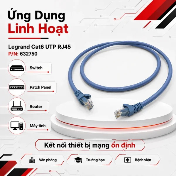 Dây nhảy mạng cat6 Legrand chính hãng P/N: 632750