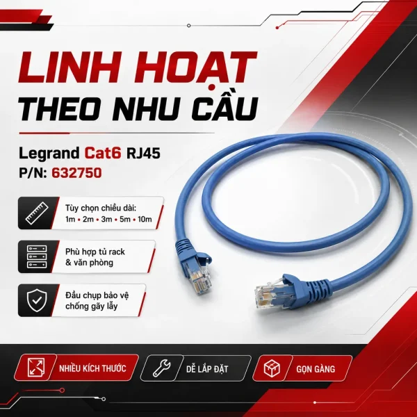 Dây nhảy mạng cat6 Legrand chính hãng P/N: 632750