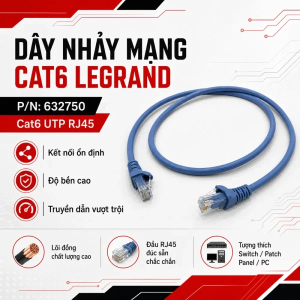 Dây nhảy mạng cat6 Legrand chính hãng P/N: 632750