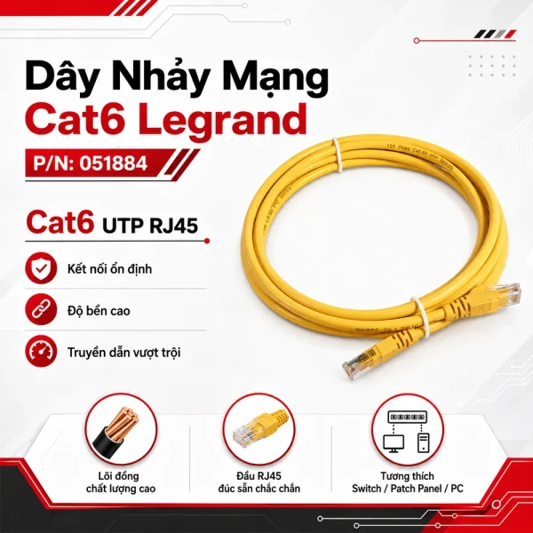 Dây nhảy mạng cat6 Legrand chính hãng P/N:051884