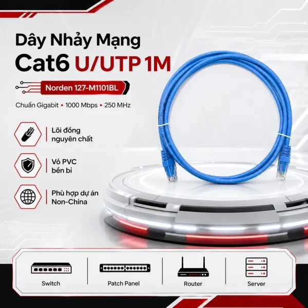 Dây nhảy mạng Cat6 U/UTP NORDEN 127-M1101BL