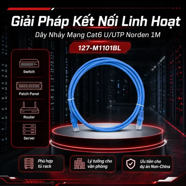 Dây nhảy mạng Cat6 U/UTP NORDEN 127-M1101BL