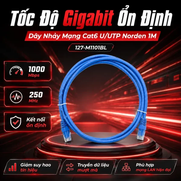 Dây nhảy mạng Cat6 U/UTP NORDEN 127-M1101BL