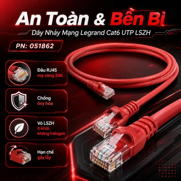 Dây nhảy mạng Legrand cat6 UTP LSZH PN:051862