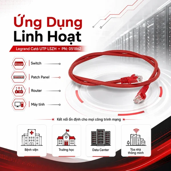 Dây nhảy mạng Legrand cat6 UTP LSZH PN:051862