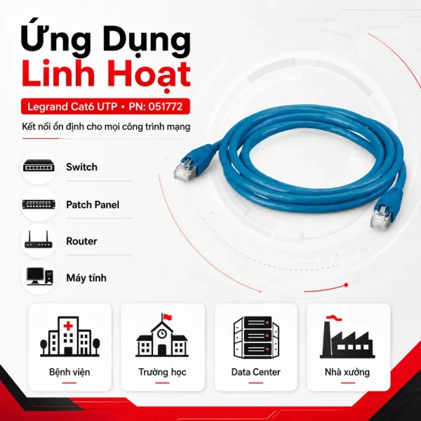 Dây nhảy mạng Legrand cat6 UTP PN:05177