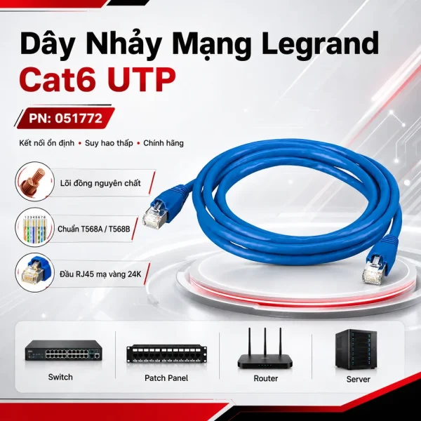Dây nhảy mạng Legrand cat6 UTP PN:05177