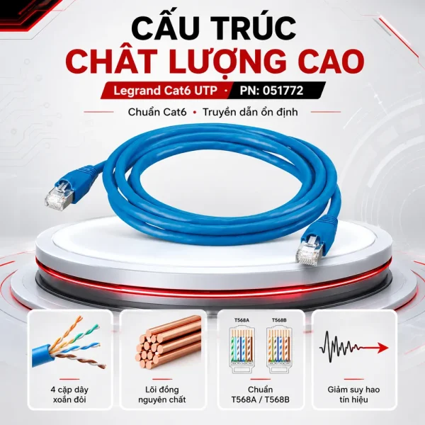Dây nhảy mạng Legrand cat6 UTP PN:05177