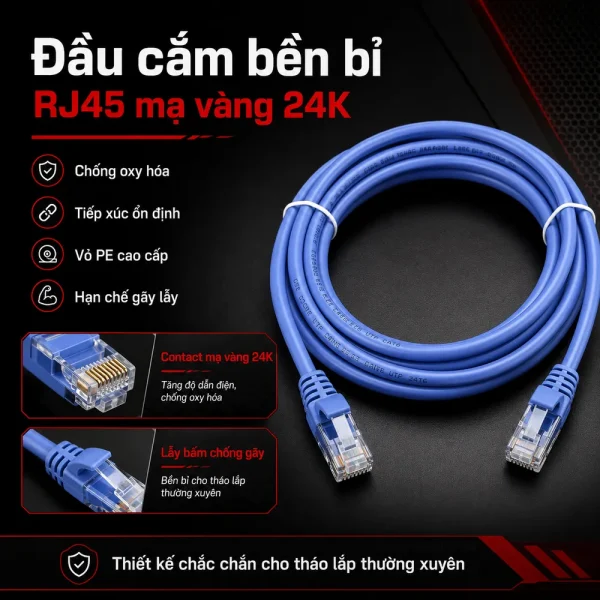 Dây nhảy mạng LS Cat6 10m – Patch cord LS Cat6 10m