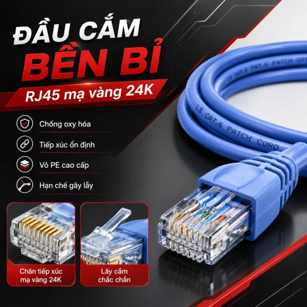 Dây nhảy mạng LS Cat6 1m – Patch cord LS Cat6 1m