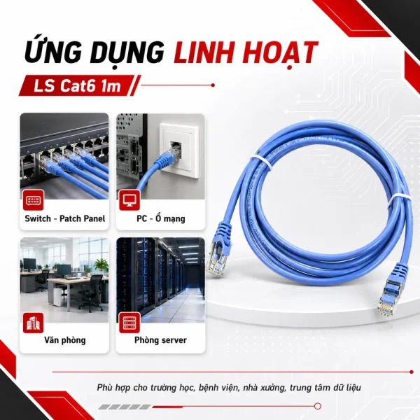 Dây nhảy mạng LS Cat6 1m – Patch cord LS Cat6 1m