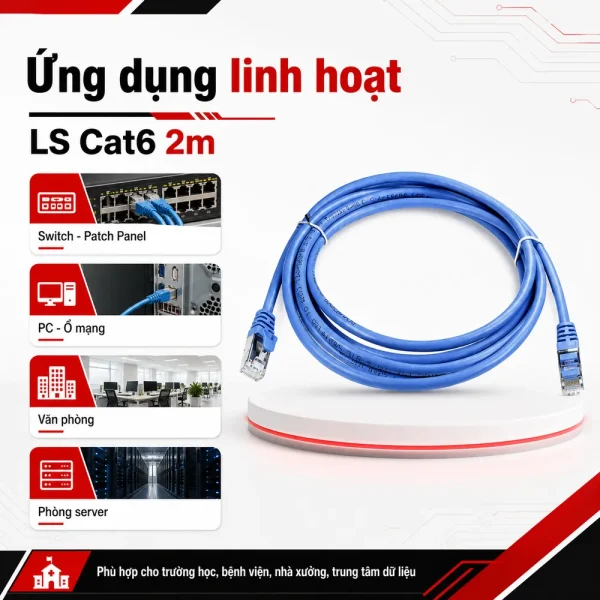 Dây nhảy mạng LS Cat6 2m – Patch cord LS Cat6 2m