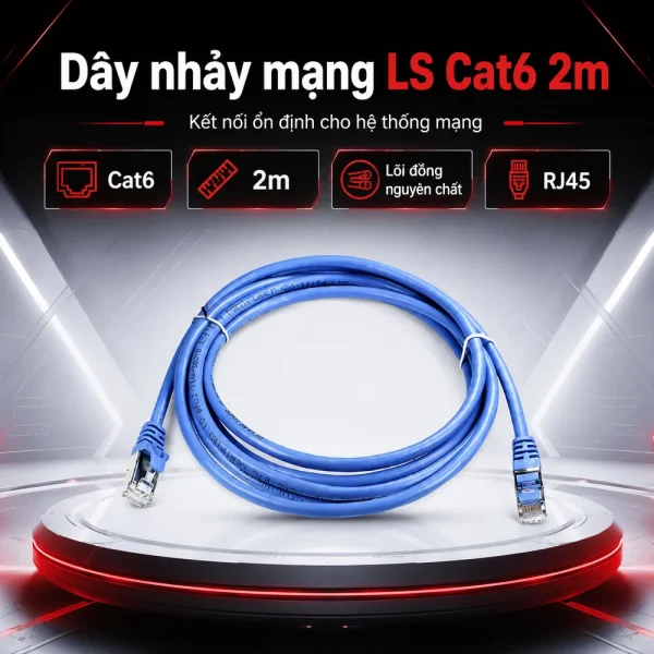 Dây nhảy mạng LS Cat6 2m – Patch cord LS Cat6 2m