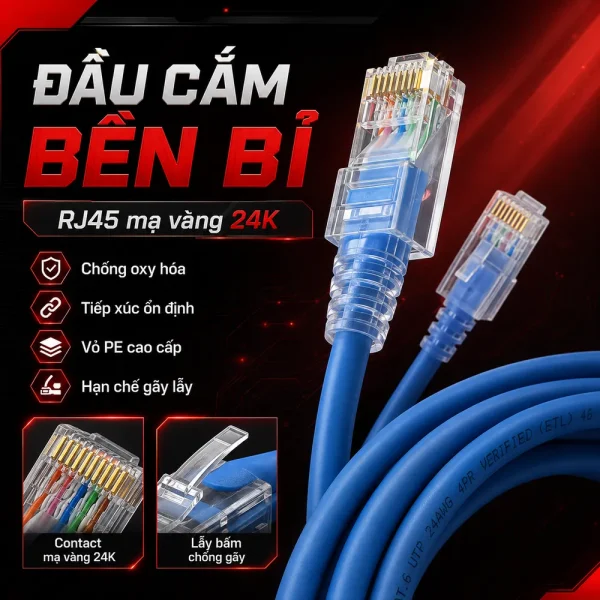 Dây nhảy mạng LS Cat6 3m – Patch cord LS Cat6 3m
