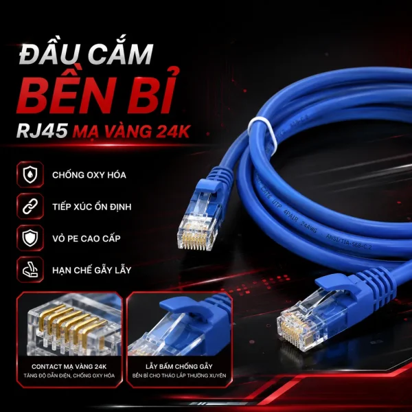 Dây nhảy mạng LS Cat6 5m – Patch cord LS Cat6 5m