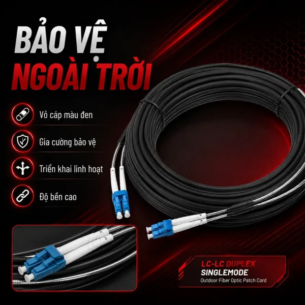 Dây nhảy quang Singlemode LC LC Duplex Ngoài Trời
