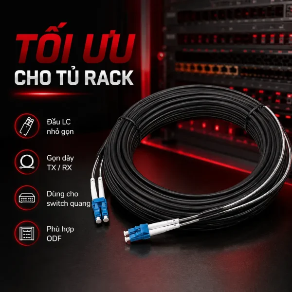 Dây nhảy quang Singlemode LC LC Duplex Ngoài Trời