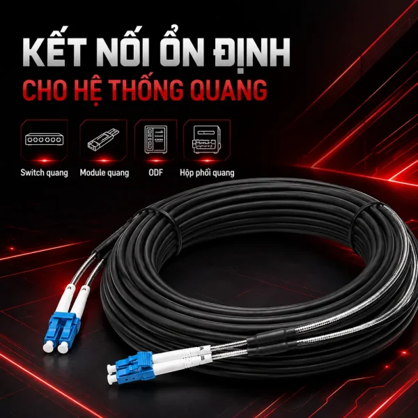 Dây nhảy quang Singlemode LC LC Duplex Ngoài Trời